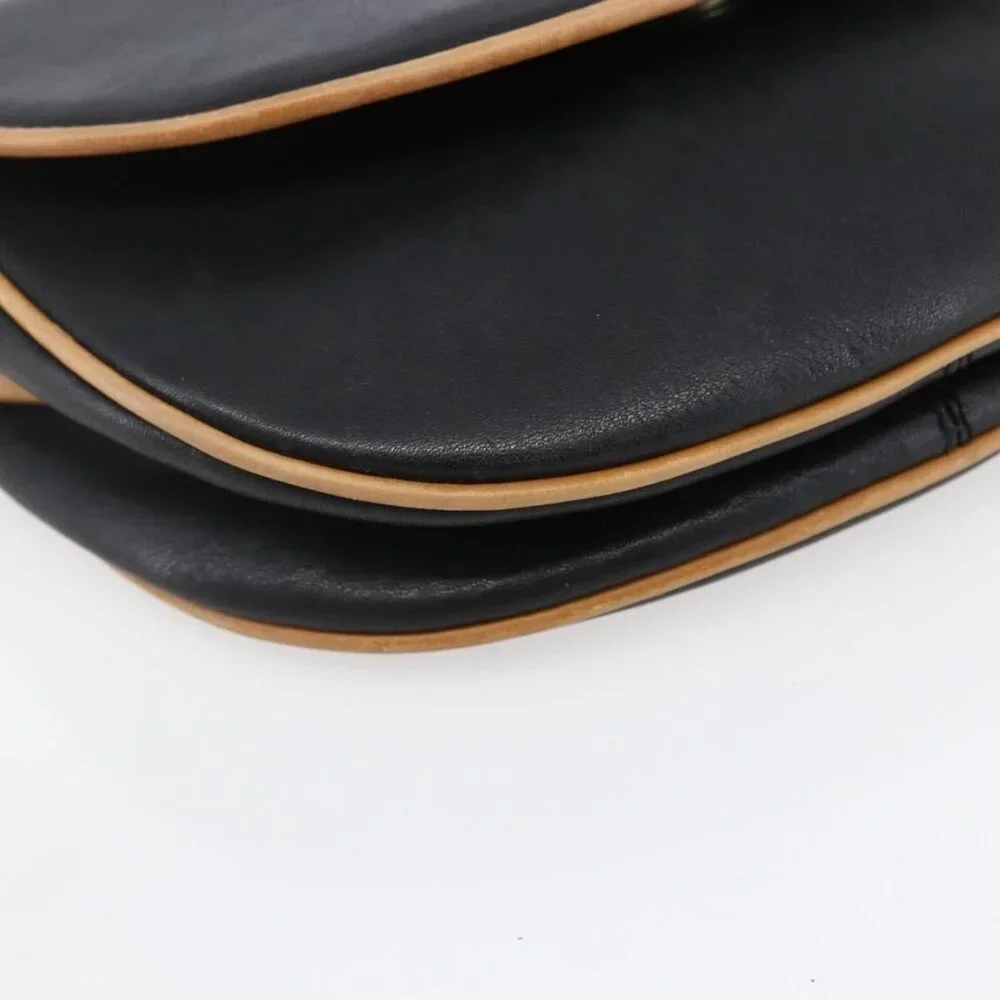 Authentic CELINE Shoulder Bag Leather Black Gold - Picture 3 of 16